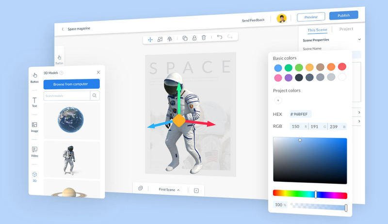 We’re excited to announce that Zapworks Designer now supports 3D models. Scale, position and rotate your 3D assets and publish straight to the mobile web – no apps, no downloads and no coding.