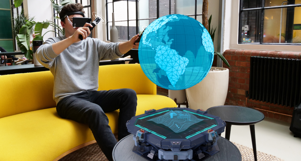 An example of Mixed Reality visualizing a globe
